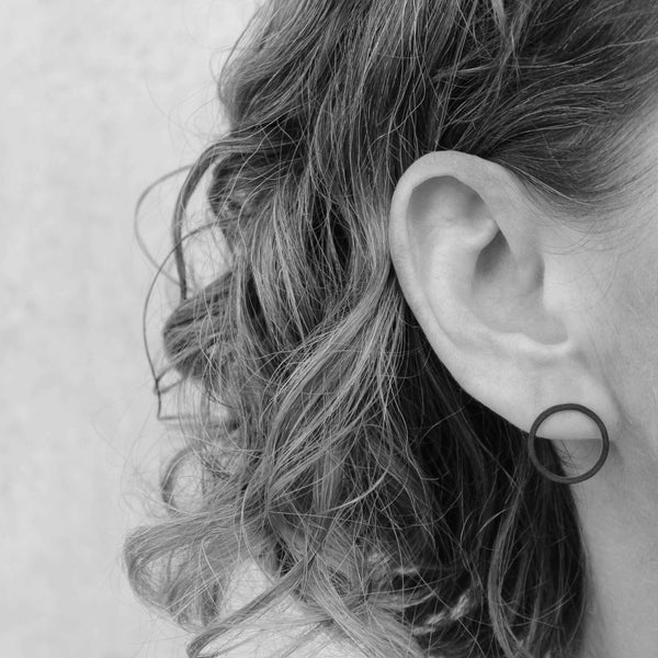 Open Circle Stud Earrings