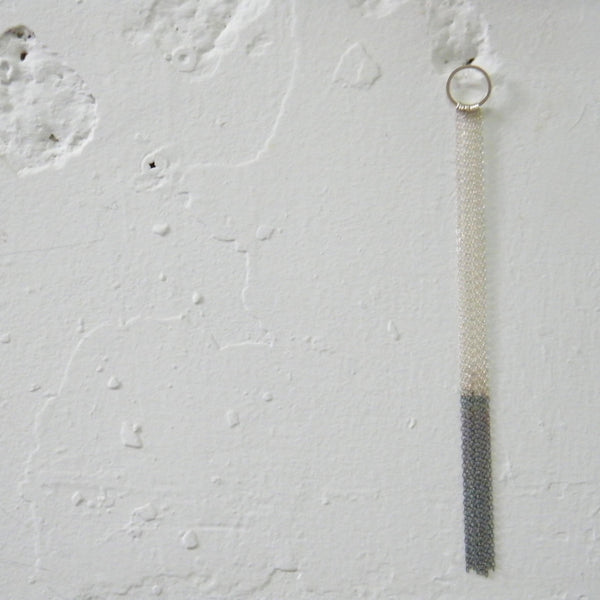 Silver and Black Extra Long Earring, Single Long Earring, Black Oxidized Dangle Earring, Stud Long Earring, BAARA Jewelry