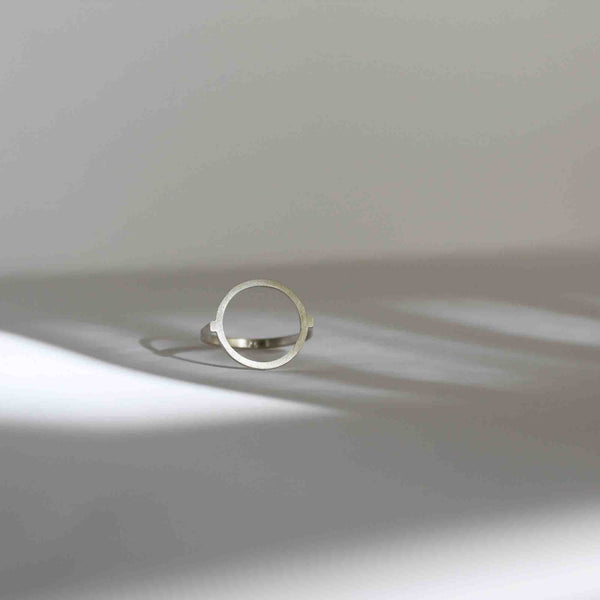 Simple open circle ring in Silver. Sterling silver circular ring, Designed circle ring, gold-plated open circle ring. BAARA Jewelry