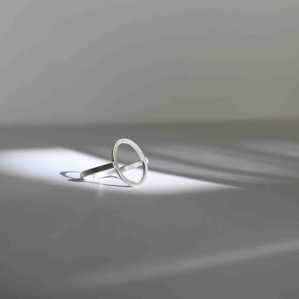 Simple open circle ring in Silver. Sterling silver circular ring, Designed circle ring, gold-plated open circle ring. BAARA Jewelry