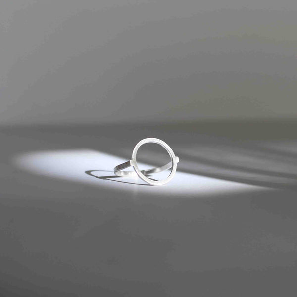 Simple open circle ring in Silver. Sterling silver circular ring, Designed circle ring, gold-plated open circle ring. BAARA Jewelry