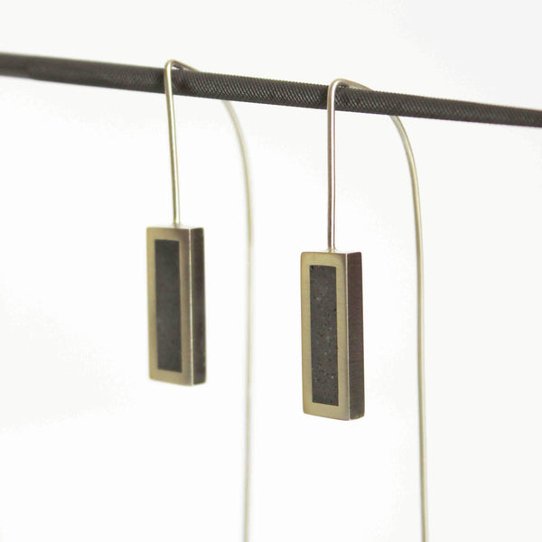 Long concrete dangle earrings - by BAARA