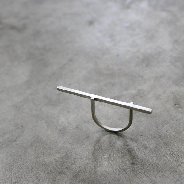Silver Line Ring, by BAARA. Minimal Ring, Strait Bar Ring, Statement Silver Ring, Over the Fingers Ring, Designer Ring, Minimalist Ring, Stunning Ring