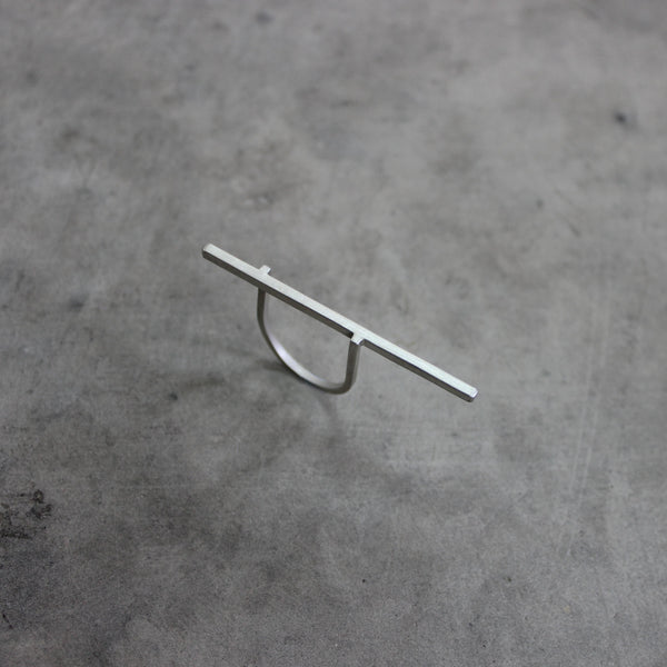 Line Ring, by BAARA. Minimalist Ring, Architectural Ring, Simple Ring, Minimal Jewelry, Silver Jewelry, Minimal Statement Ring, Contemporary Ring