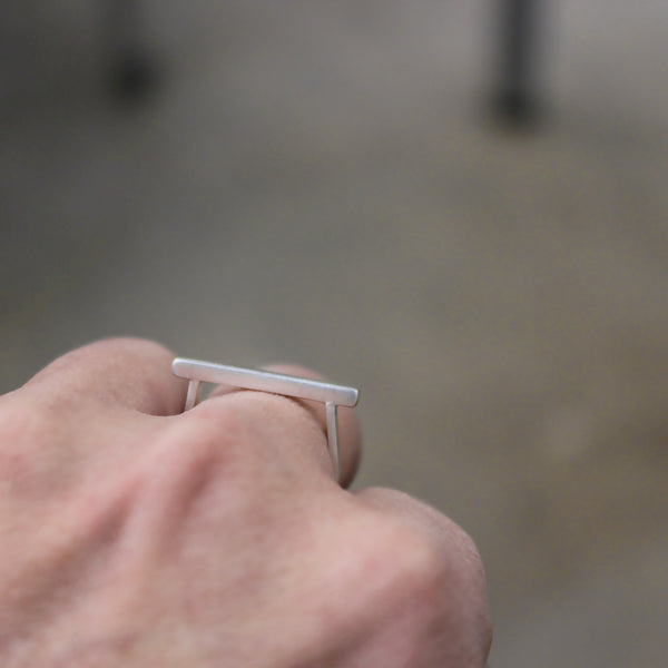 Stacking line ring in silver - delicate handmade ring, sterling silver ring, minimal ring - by BAARA