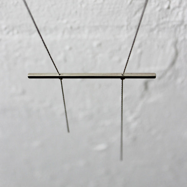 Minimal Bar Necklace, by BAARA Jewelry. Minimal Long Necklace, Simple Statement Necklace