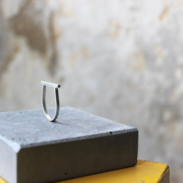 Minimalist Line Ring, by BAARA Jewelry. Short bar ring, minimal design, designer jewelry, geometric ring, minimalist ring