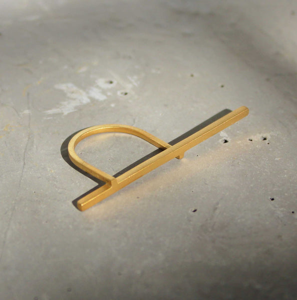 Gold line ring, by BAARA. Gold plated ring, Modern ring, Minimal ring