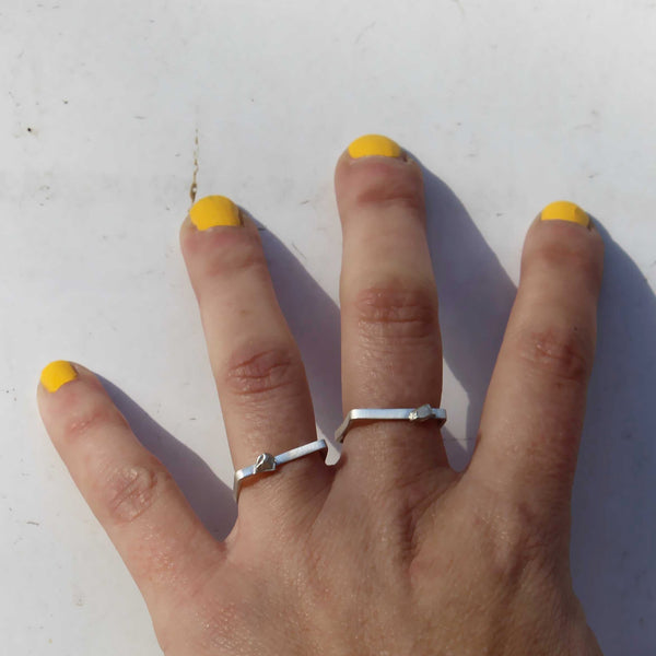 Raw Silver Stone Ring