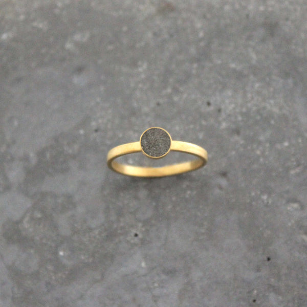 Gold and concrete ring, delicate minimal ring, stacking ring, BAARA Jewelry
