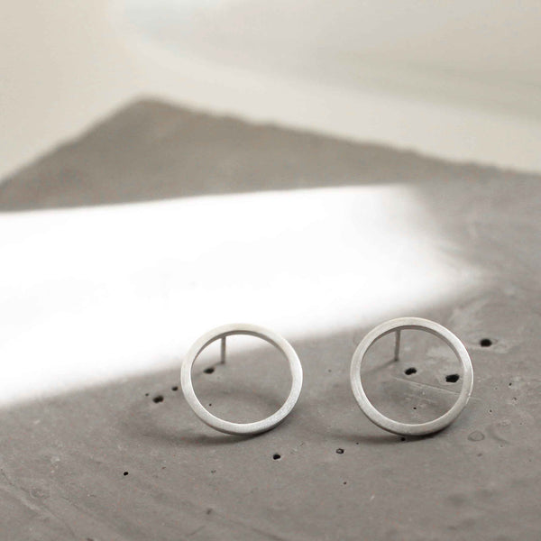 Open Circle Stud Earrings