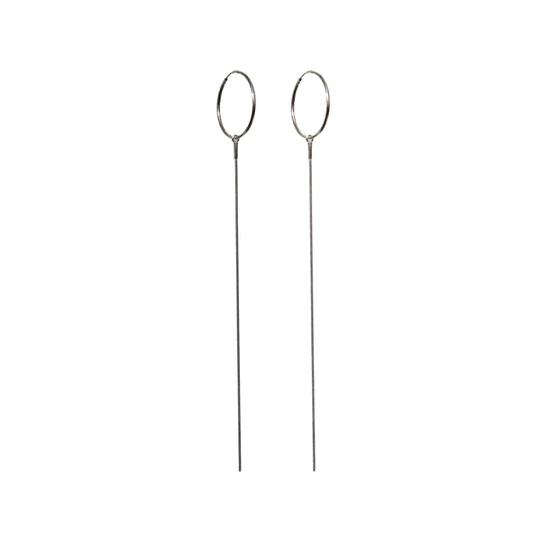 Minimal long earrings, hoop dangling earrings, minimal earrings, handmade by BAARA