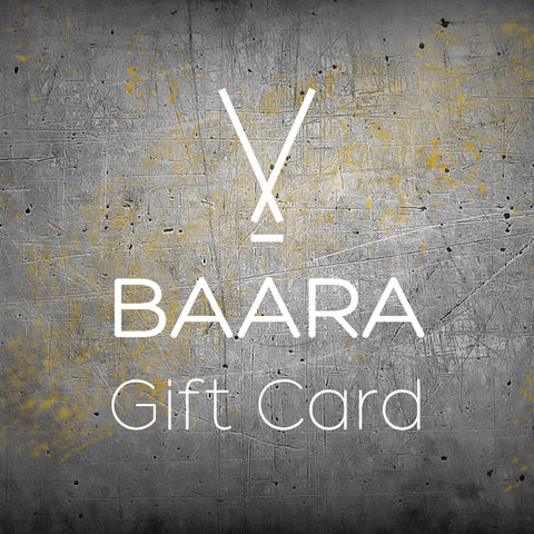 BAARAJewelry Gift Card, minimal jewelry gift card, concrete jewelry gift card.