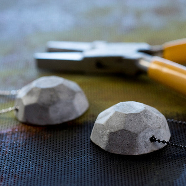 Gem Concrete Necklaces, Geometric Necklaces, Contemporary Jewlery, by BAARA Jewelry