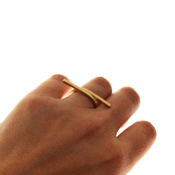Cross Line Ring