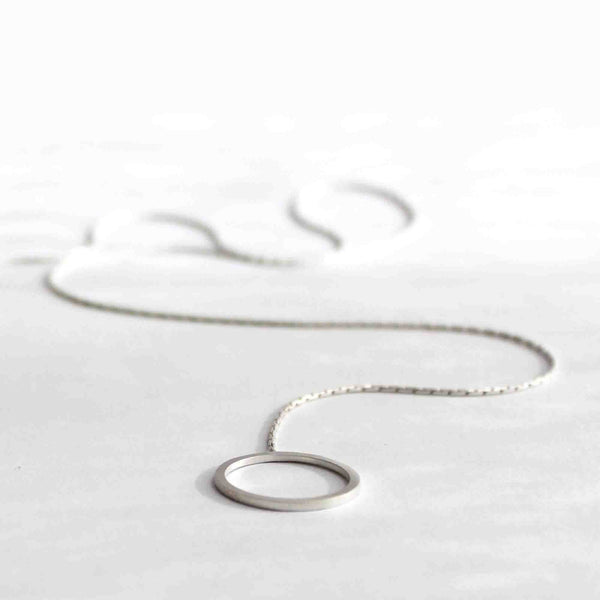 Minimal lariat necklace, handmade by BAARA, long necklace, versatile necklace, silver necklace