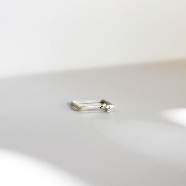 Raw Silver Stone Ring