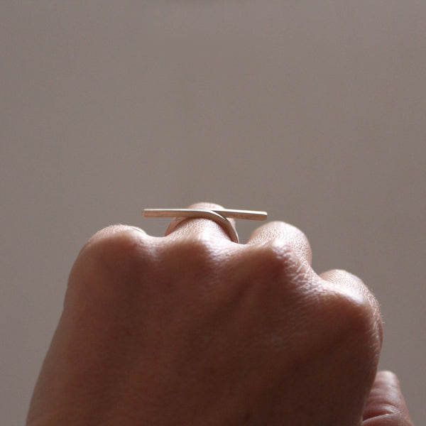 Cross Line Ring