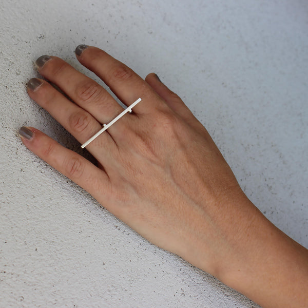 Silver line ring, Lines collection, Silver ring for women, Minimal ring