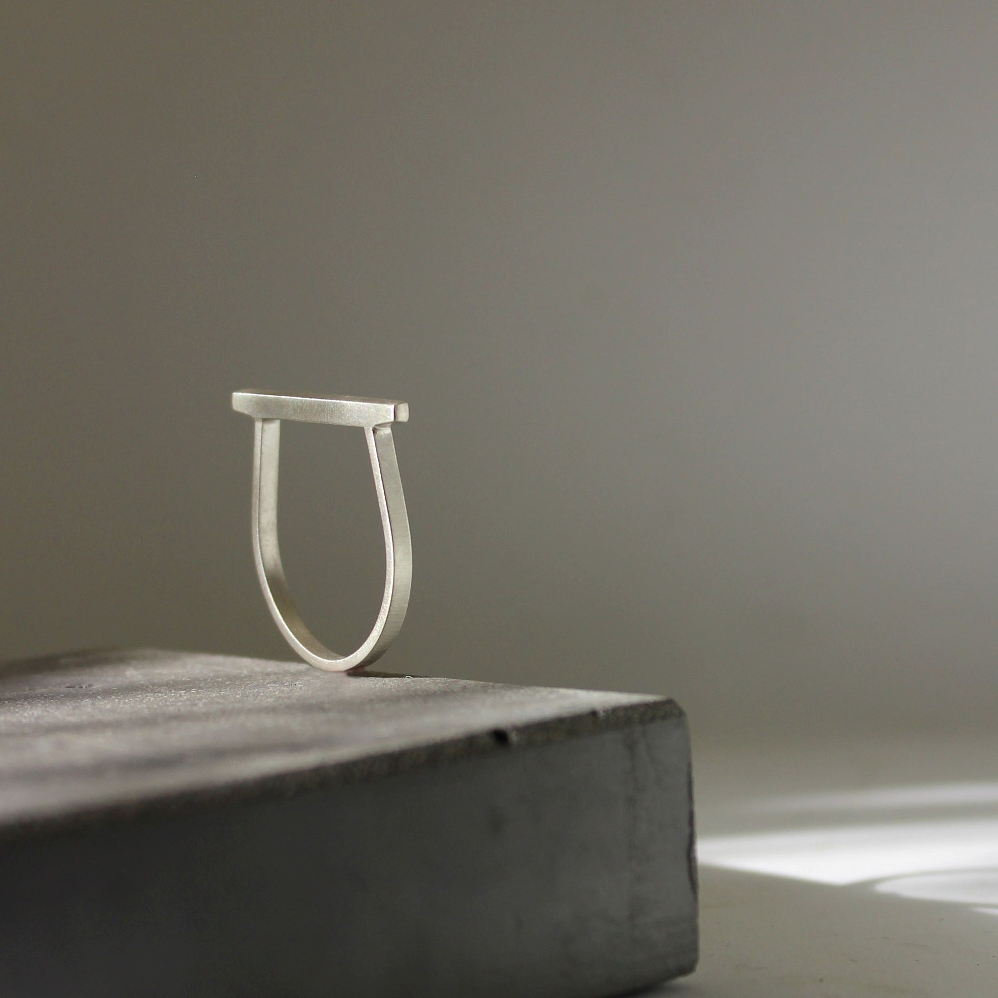 Minimal Line Ring, by BAARA Jewelry. Handmade minimal ring, stackable ring, silver minimal ring