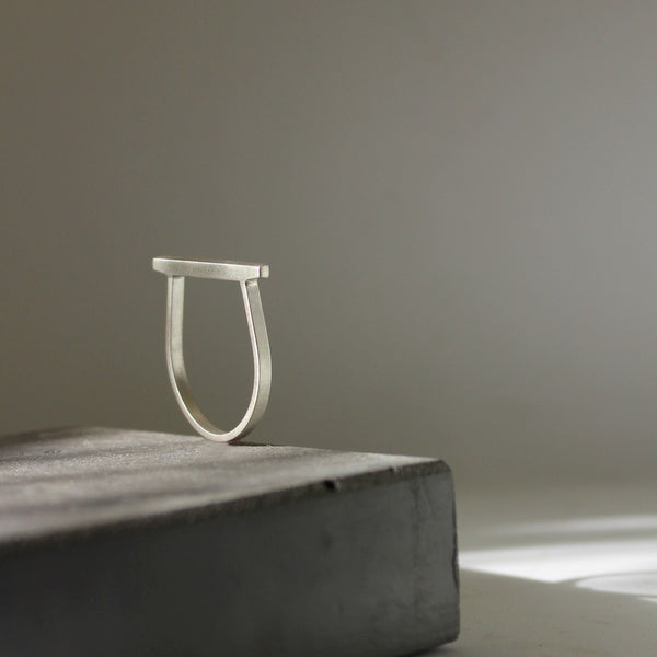 Minimal Line Ring, by BAARA Jewelry. Handmade minimal ring, stackable ring, silver minimal ring