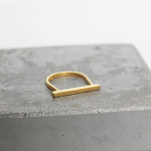 Stacking line ring - gold plated silver - by BAARA