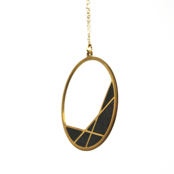 Handmade necklace, geometric pendant, statement necklace, BAARA Jewelry