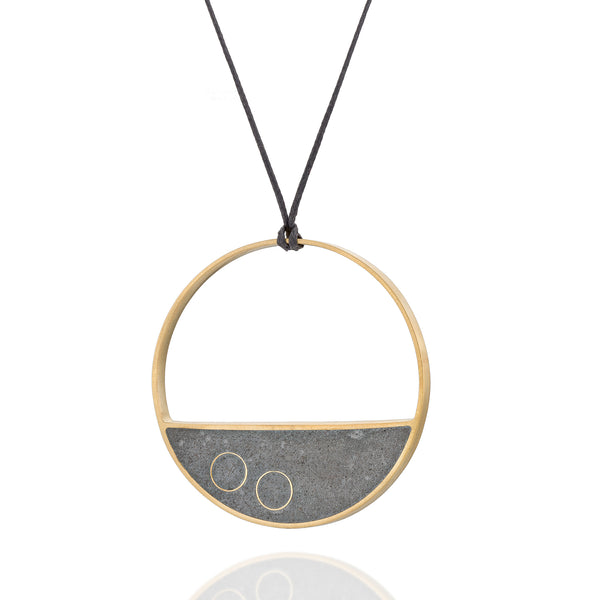 Long Statement Necklace, Concrete Necklace, Concrete and Gold,  Concrete Jewelry by BAARA