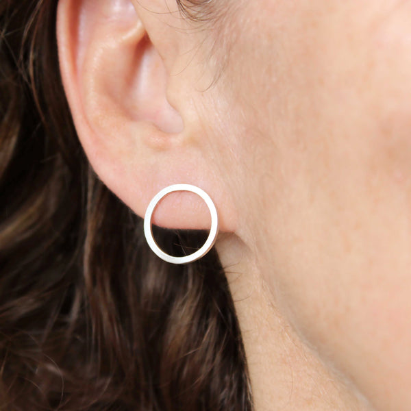 Open Circle Stud Earrings