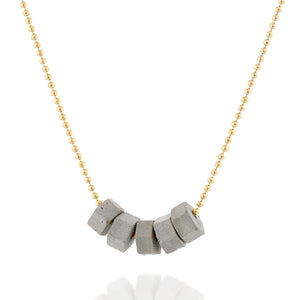 Hexagon Concrete Beads Necklace by BAARA Jewelry, Handmade Jewelry, Shop Local, Unique Design