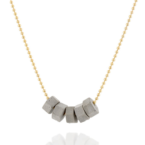 Hexagon Concrete Beads Necklace by BAARA Jewelry, Handmade Jewelry, Shop Local, Unique Design