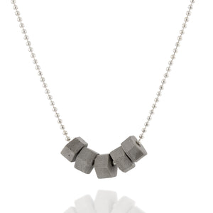 Hexagon Concrete Necklace by Baara Jewelry, Wabi-Sabi, Organic Materials, Unique Jewelry, Delicate Contemporary Necklace