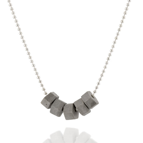 Hexagon Concrete Necklace by Baara Jewelry, Wabi-Sabi, Organic Materials, Unique Jewelry, Delicate Contemporary Necklace